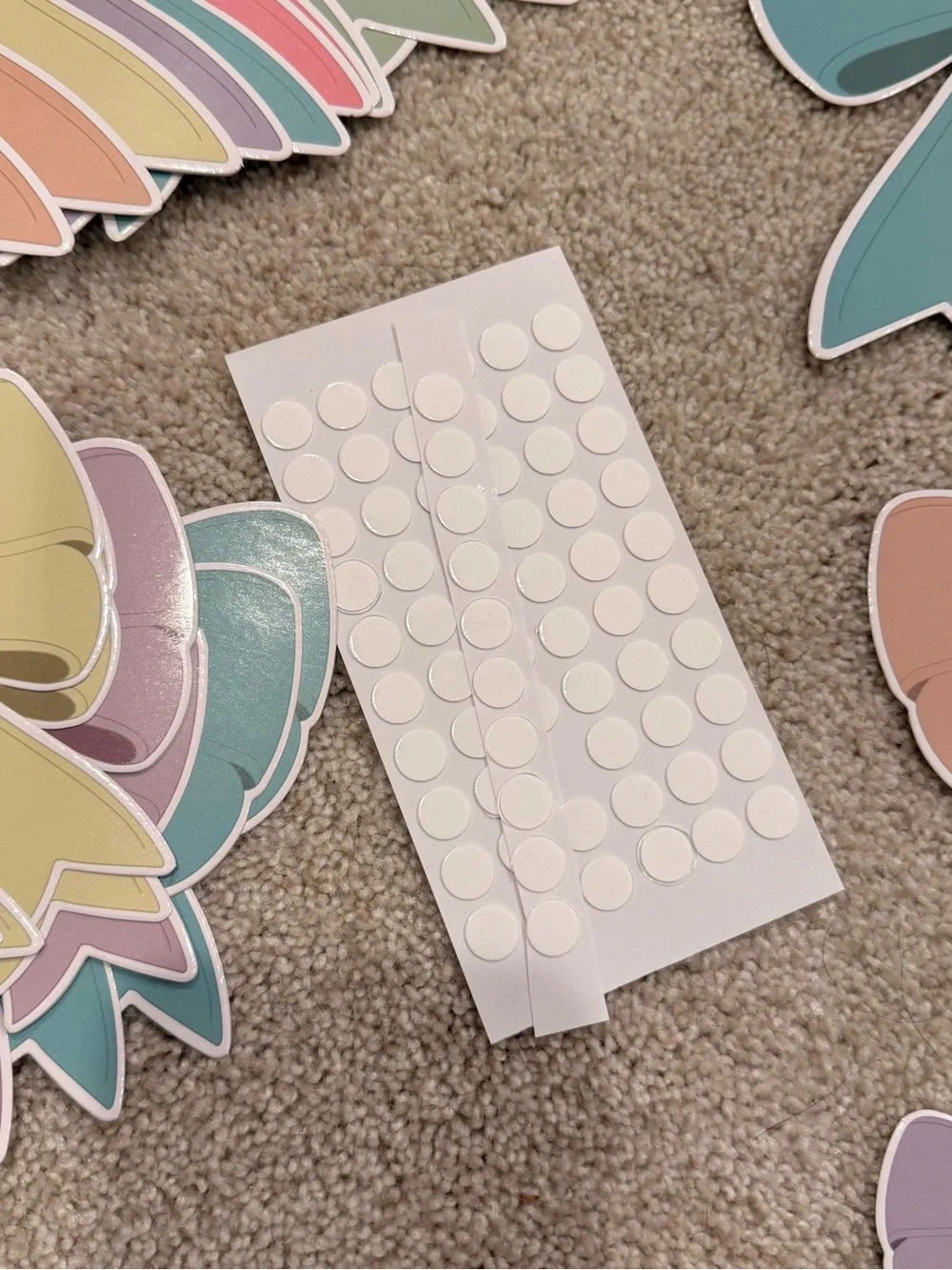 Pastel Bow Wall Decor - Set of 60 Decorative Bows with adhesive stickers - NEW